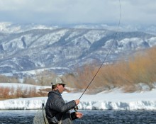 Wading in the Yampa River